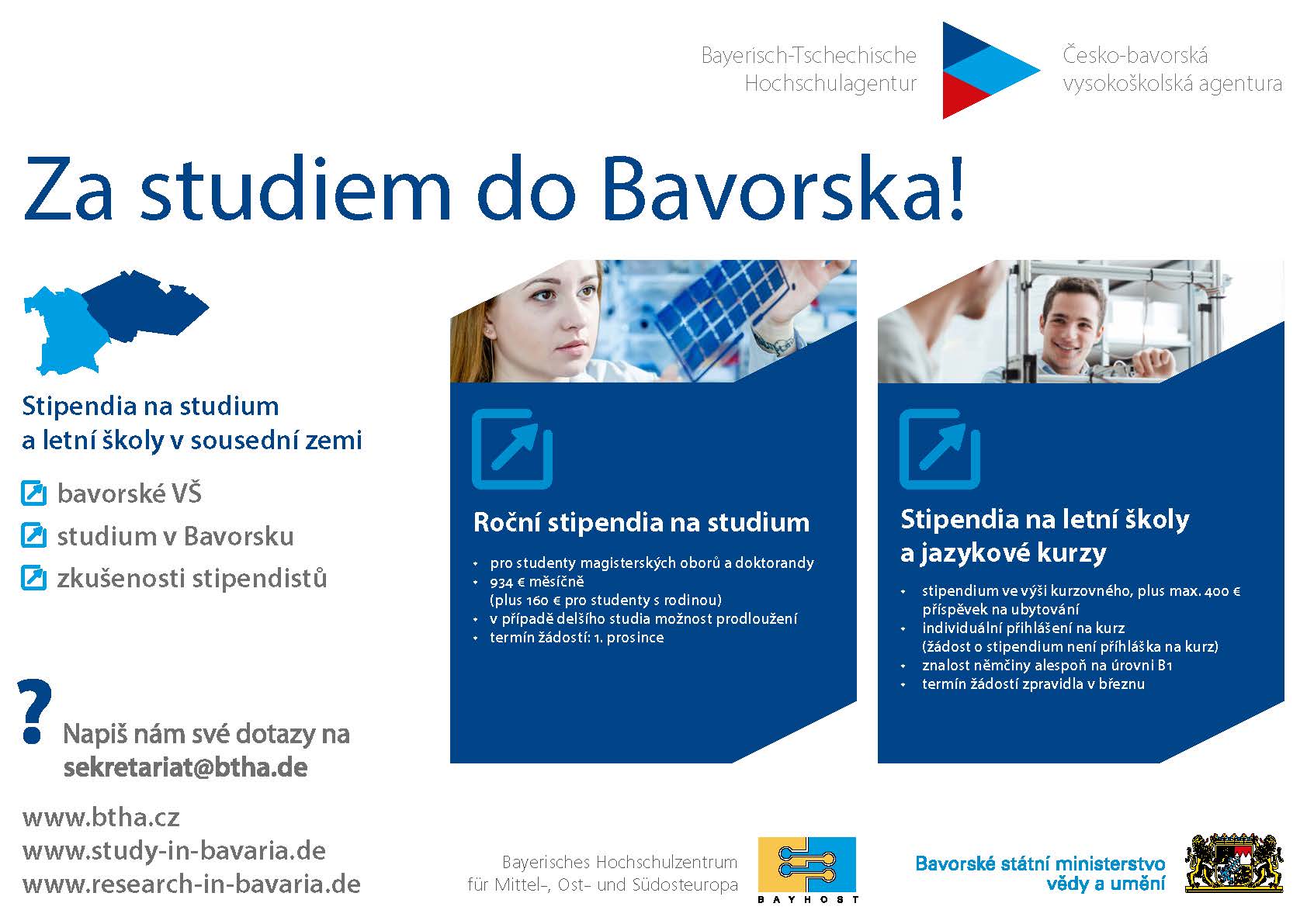 BTHA Stipendien Online Flyer CZ